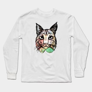 Watercolor Bobcat Long Sleeve T-Shirt